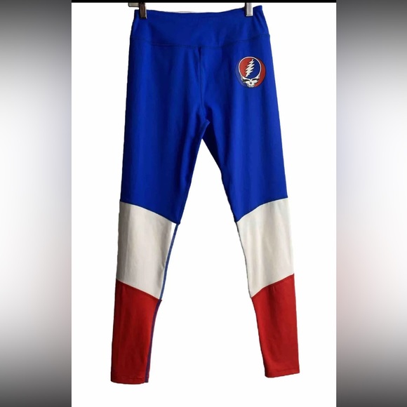 Section 119 X Grateful Dead High Rise Stealie Red White & Blue Leggings Size M - Picture 2 of 7